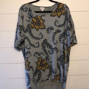 Lularoe Irma gray with yellow floral